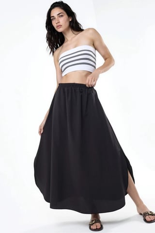 Hohe Taille Midi A-Linien Rock