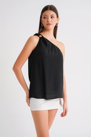 Asymmetrisches Kragen-Accessoire Detailliertes Oberteil