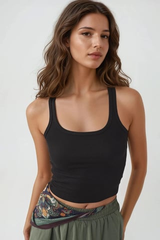 Fitted U-Hals Stricktanktop