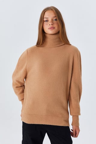 Dicker gerippter Rollkragenpullover