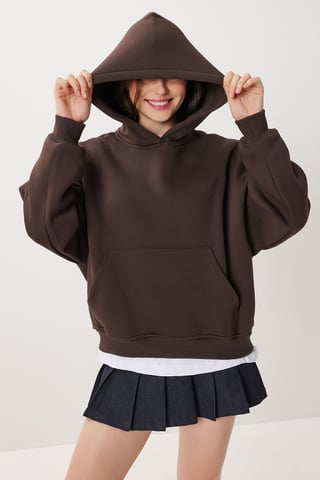 Übergroßer Kapuzenpullover mit Tasche