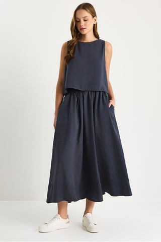 Ärmelloses Scoop-Neck Tanktop und Midrock-Set