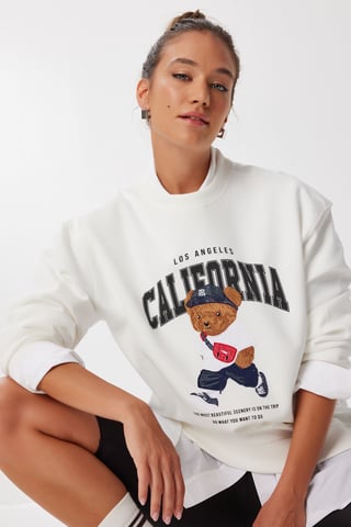 Bedruckter Rundhals-Sweatshirt