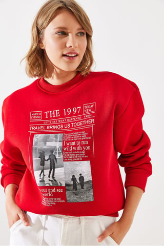 Rückendruck Crewneck Sweatshirt mit motivierendem Zitat