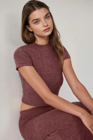 Schmal geschnittene gestrickte Crop-Bluse