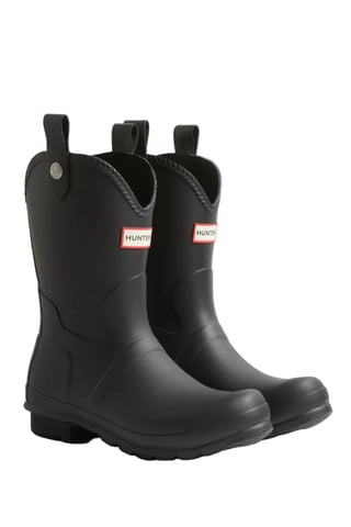 Hunter Original Cowboy Gummi Damen Schwarze Gummistiefel