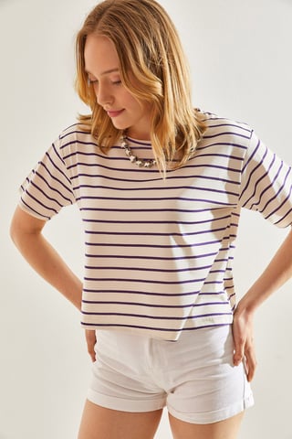 Gestreiftes Boxy Cropped Top