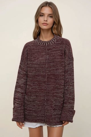 Lässiger Strickpullover mit Struktur und Taschen