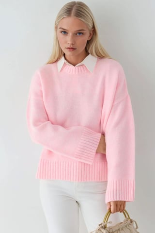 Hiccup Dicker Rundhalspullover, extra weiche Oberfläche - Rosé