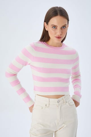 Gestreifter Strickpullover