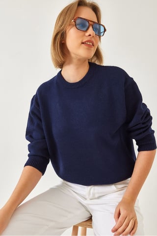 Crew Neck Relaxed Fit Strickpullover