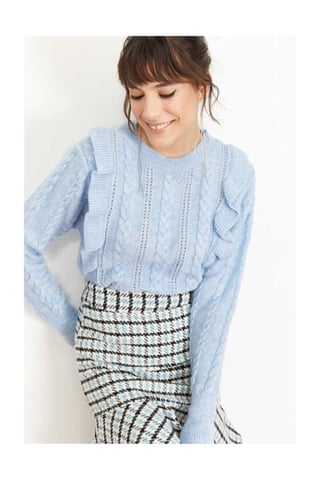 Texturierter Rundhals-Pullover