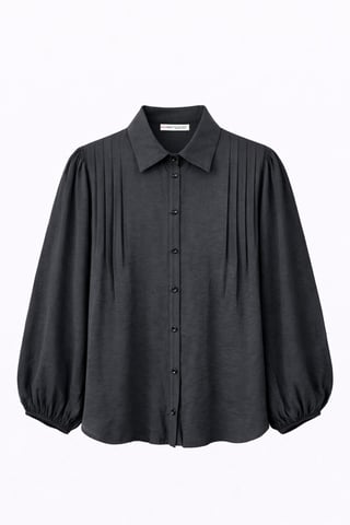 Strukturierte Ripp Longsleeve Hemd mit Knopfleiste