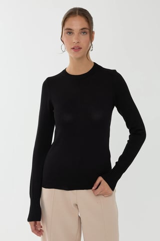 Schlankes Fit Rundhals-Viskose-Top