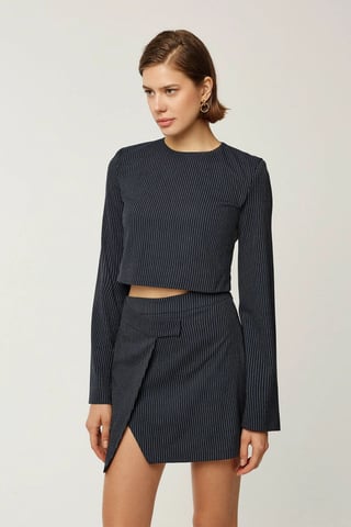 Gestreifte Rundhalsbluse