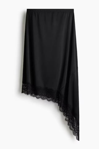 Asymmetrischer Rock mit Spitze