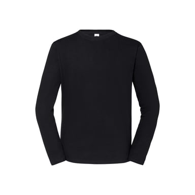Fruit of the Loom - "Iconic 195 Premium" T-Shirt für Herren Langärmlig (Schwarz)