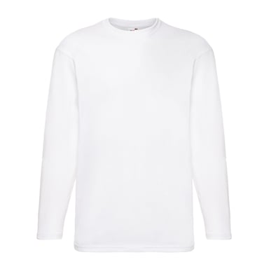 Fruit of the Loom - "Valueweight" T-Shirt für Herren Langärmlig (Weiß)