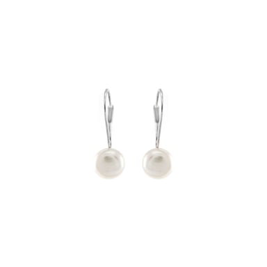 Luxenter Sterling Silber 925 Ohrringe mit rhodinierter weißer Perle - Essential