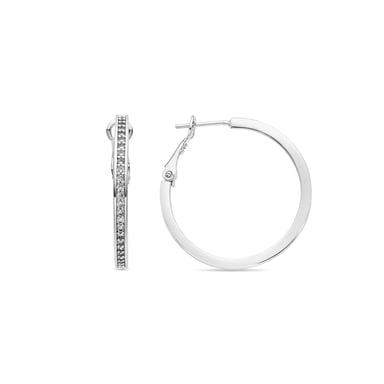 Luxenter Ohrringe mit Zirkonia, glänzende Silberoptik - Budix - Silber