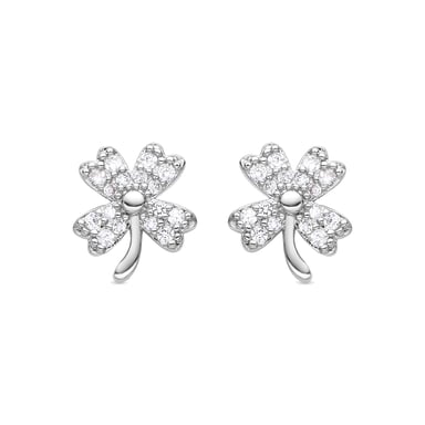 Luxenter rhodinierte Brillant-Zirkonia-Ohrringe - Ukkan