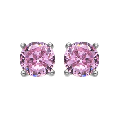 Luxenter Sterling Silber 925 Ohrringe mit rhodiniertem rosa Zirkonia - Iona