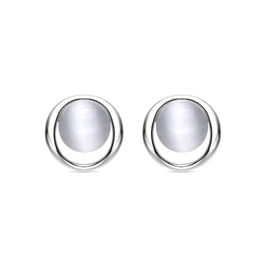 Luxenter 925 Sterling Silber Katzenauge Rhodium plattiert Ohrringe - Jesoa
