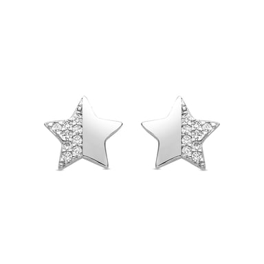 Luxenter Rhodium plattierte Brillant Zirkonia Ohrringe - Shial