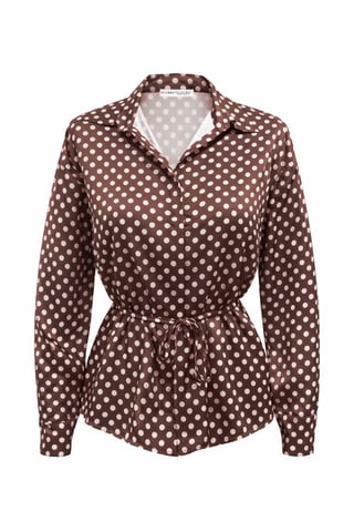 Hemd mit Polka-Dot-Muster und Knopfdetail
