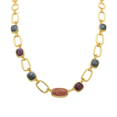 Luxenter Multicolor-Harz-Halskette, 18K Gelbgold-Finish - Orzur - Mehrfarbig