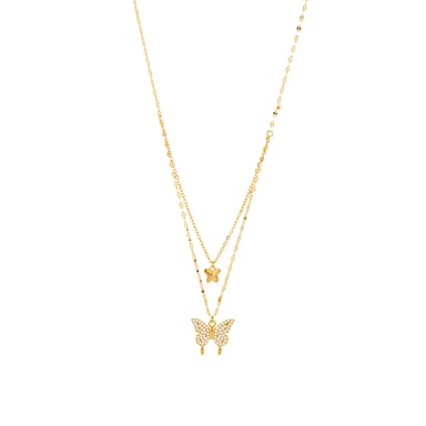 Luxenter Halskette aus 925er Sterlingsilber und 18K Gelbgold - Ymi