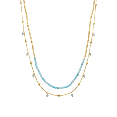 Luxenter Türkis Halskette aus 18k Gelbgold - Akya
