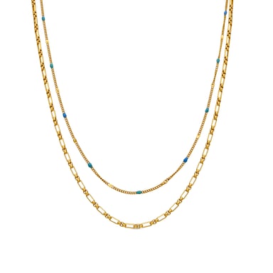 Luxenter Halskette mit mehrfarbig lackierter 18k Goldoberfläche - Cautar