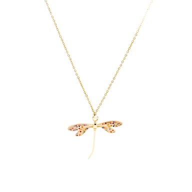 Luxenter Halskette mit mehrfarbigen Zirkonia 18K Gold Finish - Zaka