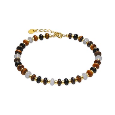 Luxenter Sterling Silber 925 und Tigerauge Armband mit 18k Gold Finish - Yalah