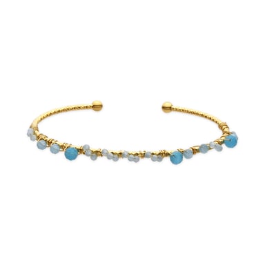 Luxenter Armband mit blauem Kristall 18k goldfarben - Yakde