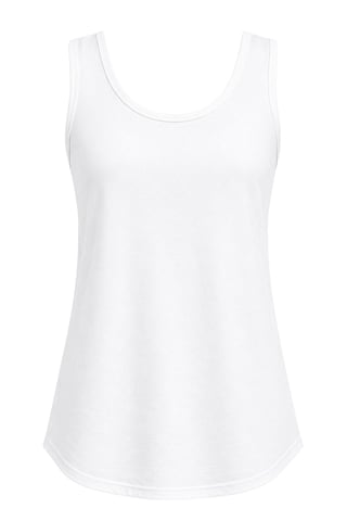 Mixray Lässiges Tanktop mit U‑Ausschnitt aus Baumwollmischung - Weiß
