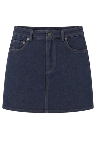 Hochtaillierter A-Linien Jeans-Minirock mit Knopfverschluss