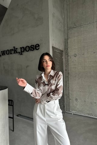 Geometrisches Muster Button-Up Hemd