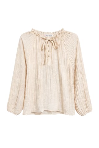 Bluse mit Rundhalsausschnitt und Krawatten-Detail