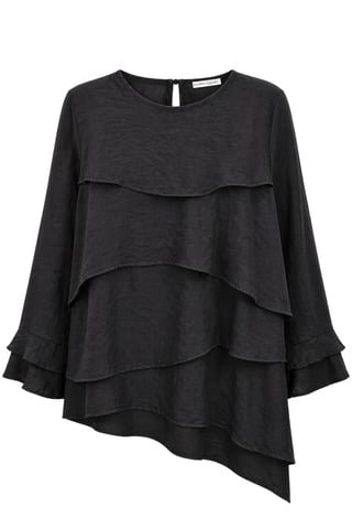 Rüschen Langarm Crew Neck Bluse