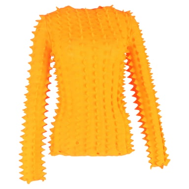 Loewe x Paula's Ibiza 3D Spike-Strickpullover aus orangefarbenem Polyester