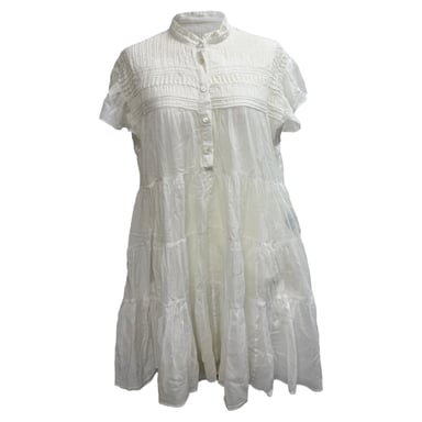 Isabel Marant Étoile Lanikaye Mini-Kleid aus weißer Baumwolle