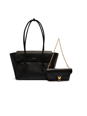 Coccinelle Double Beat Handtasche aus genarbtem Leder