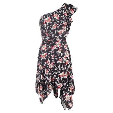 Isabel Marant Einseitiges Mini-Kleid aus Seide mit floralem Druck