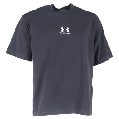 Balenciaga x Under Armour Logo-besticktes T-Shirt aus schwarzer Baumwolle