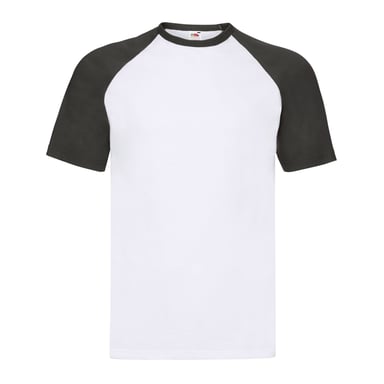 Fruit of the Loom - "Valueweight" T-Shirt für Herren - Baseball (Weiß/Schwarz)