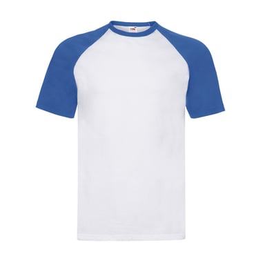 Fruit of the Loom - "Valueweight" T-Shirt für Herren - Baseball (Weiß/Königsblau)