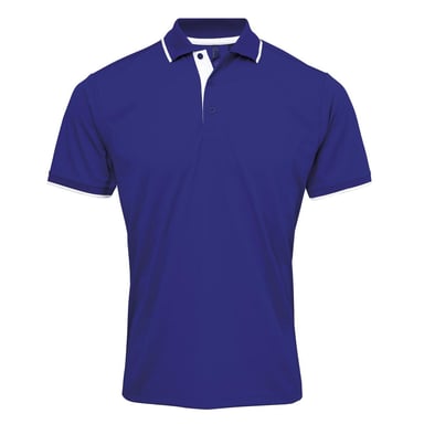 Premier Herren Contrast Coolchecker Poloshirt (Königsblau/Weiß)