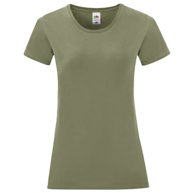 Fruit of the Loom - "Iconic" T-Shirt für Damen, Gekämmte Baumwolle (Klassisch Olivgrün)